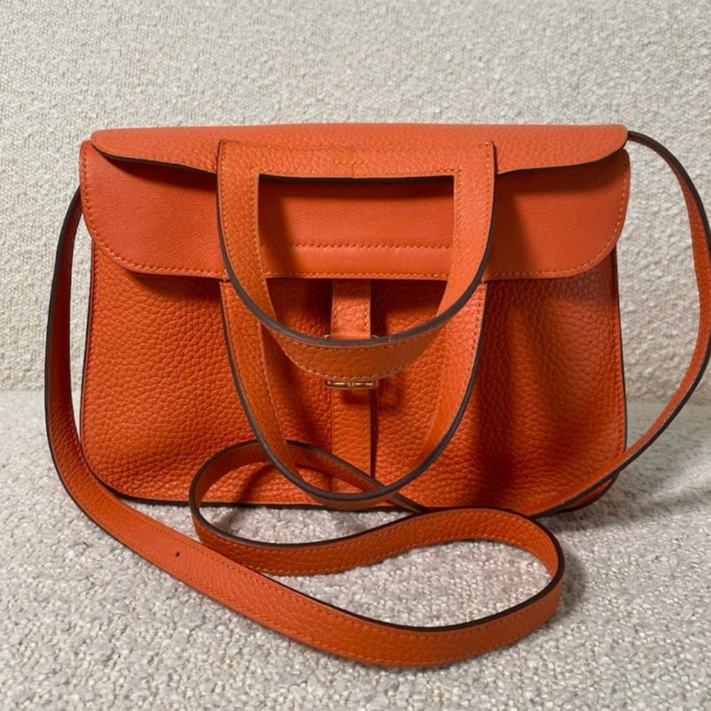 Authentic Hermes Halzan 25 Bag Feu